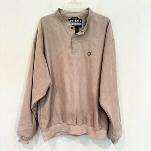 Zero Restriction Golf Outwear Microsuede Jacket Men's Large Tan Outdoor Athletic